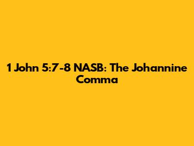 1 John 5:7-8 NASB: The Johannine Comma