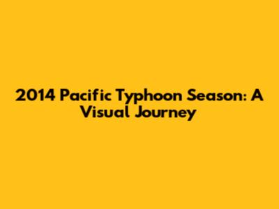 2014 Pacific Typhoon Season: A Visual Journey