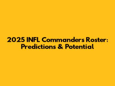 2025 INFL Commanders Roster: Predictions & Potential