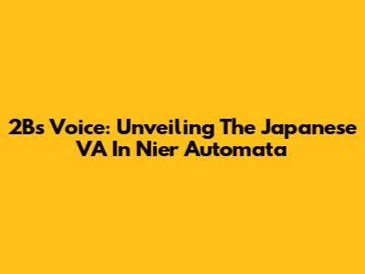 2B's Voice: Unveiling The Japanese VA In Nier Automata