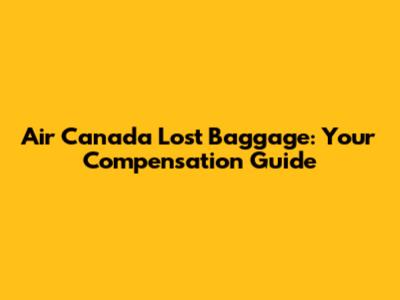Air Canada Lost Baggage: Your Compensation Guide