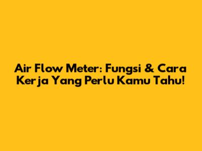 Air Flow Meter: Fungsi & Cara Kerja Yang Perlu Kamu Tahu!