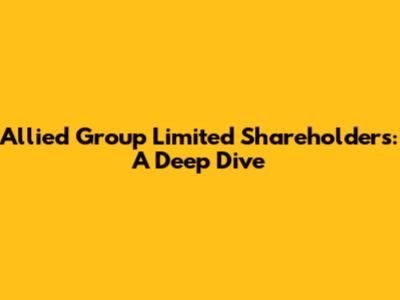 Allied Group Limited Shareholders: A Deep Dive