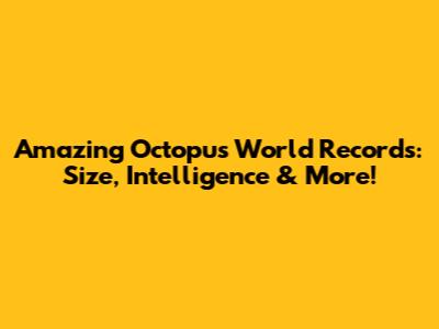 Amazing Octopus World Records: Size, Intelligence & More!