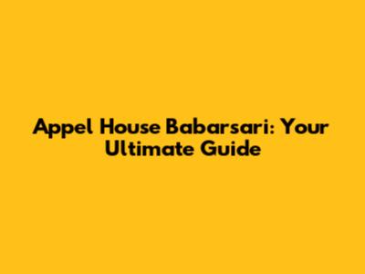 Appel House Babarsari: Your Ultimate Guide