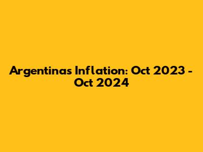 Argentina's Inflation: Oct 2023 - Oct 2024