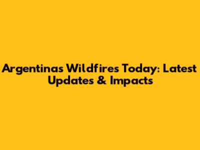 Argentina's Wildfires Today: Latest Updates & Impacts