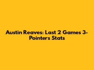 Austin Reaves: Last 2 Games 3-Pointers Stats