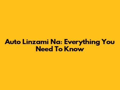 Auto Linzami Na: Everything You Need To Know