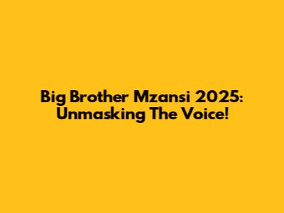 Big Brother Mzansi 2025: Unmasking The Voice!