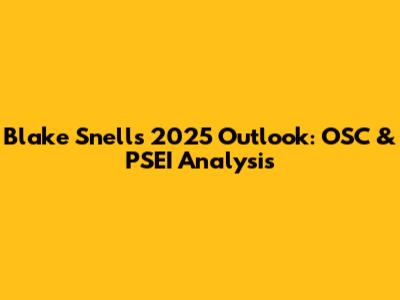 Blake Snell's 2025 Outlook: OSC & PSEI Analysis