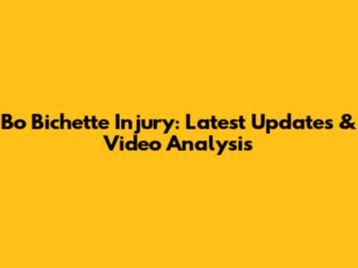 Bo Bichette Injury: Latest Updates & Video Analysis