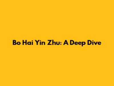 Bo Hai Yin Zhu: A Deep Dive