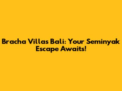 Bracha Villas Bali: Your Seminyak Escape Awaits!