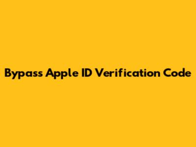 Bypass Apple ID Verification Code