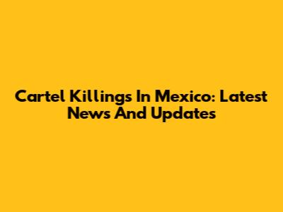 Cartel Killings In Mexico: Latest News And Updates