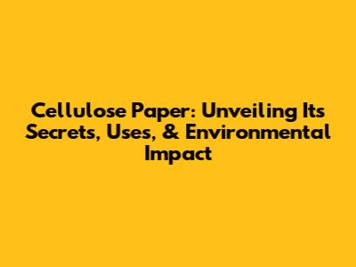 Cellulose Paper: Unveiling Its Secrets, Uses, & Environmental Impact