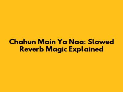 Chahun Main Ya Naa: Slowed Reverb Magic Explained