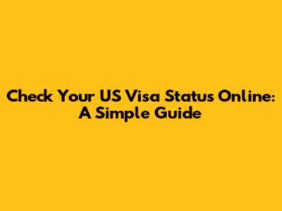 Check Your US Visa Status Online: A Simple Guide