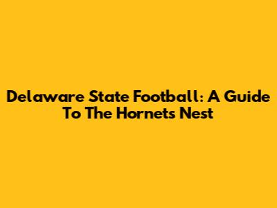 Delaware State Football: A Guide To The Hornets' Nest