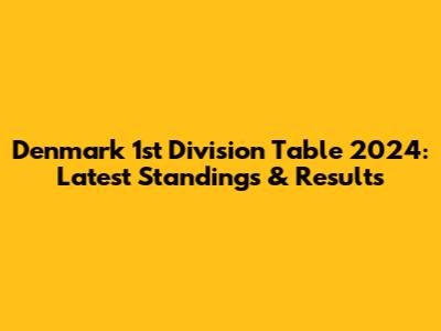Denmark 1st Division Table 2024: Latest Standings & Results