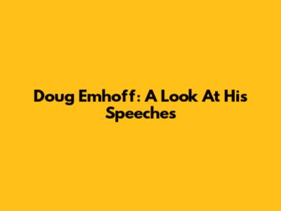 Doug Emhoff: A Look At His Speeches