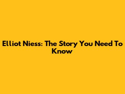 Elliot Niess: The Story You Need To Know