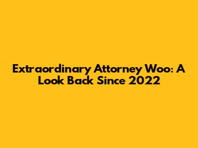 Extraordinary Attorney Woo: A Look Back Since 2022