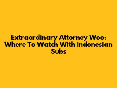 Extraordinary Attorney Woo: Where To Watch With Indonesian Subs