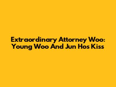Extraordinary Attorney Woo: Young Woo And Jun Ho's Kiss