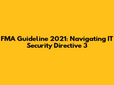 FMA Guideline 2021: Navigating IT Security Directive 3
