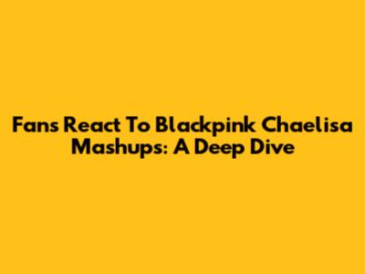 Fans React To Blackpink Chaelisa Mashups: A Deep Dive