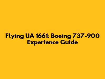 Flying UA 1661: Boeing 737-900 Experience Guide