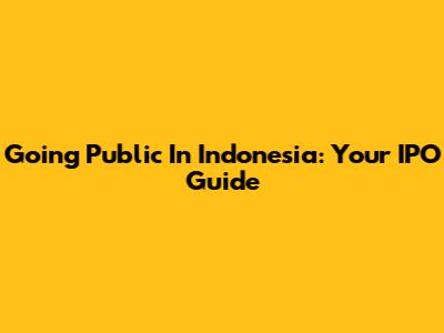 Going Public In Indonesia: Your IPO Guide