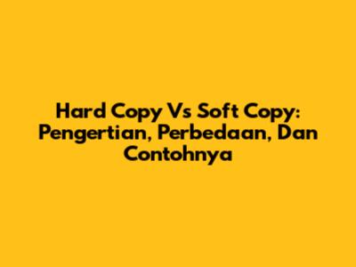 Hard Copy Vs Soft Copy: Pengertian, Perbedaan, Dan Contohnya