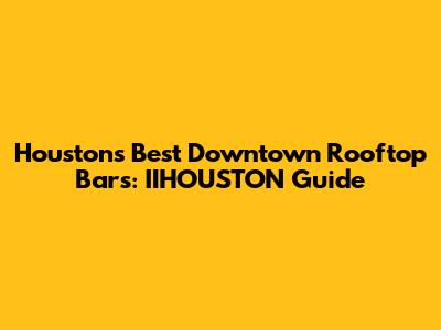Houston's Best Downtown Rooftop Bars: IIHOUSTON Guide