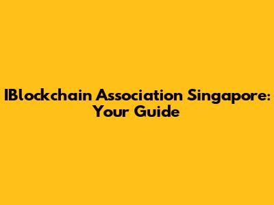 IBlockchain Association Singapore: Your Guide