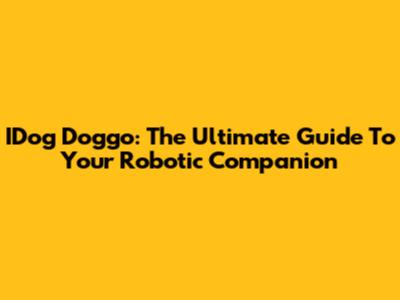 IDog Doggo: The Ultimate Guide To Your Robotic Companion