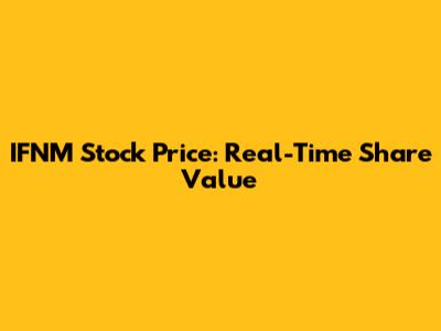IFNM Stock Price: Real-Time Share Value