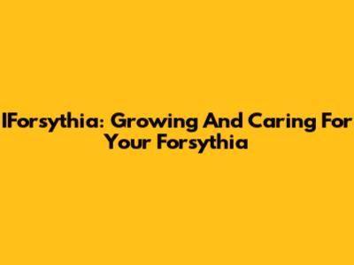 IForsythia: Growing And Caring For Your Forsythia