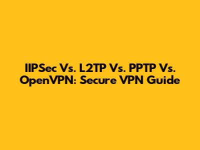 IIPSec Vs. L2TP Vs. PPTP Vs. OpenVPN: Secure VPN Guide