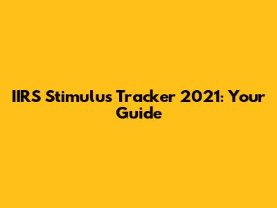 IIRS Stimulus Tracker 2021: Your Guide