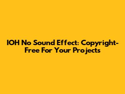 IOH No Sound Effect: Copyright-Free For Your Projects