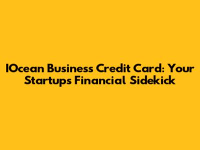 IOcean Business Credit Card: Your Startup's Financial Sidekick