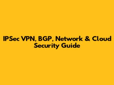 IPSec VPN, BGP, Network & Cloud Security Guide