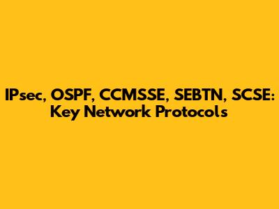 IPsec, OSPF, CCMSSE, SEBTN, SCSE: Key Network Protocols
