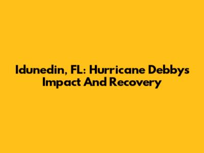 Idunedin, FL: Hurricane Debby's Impact And Recovery