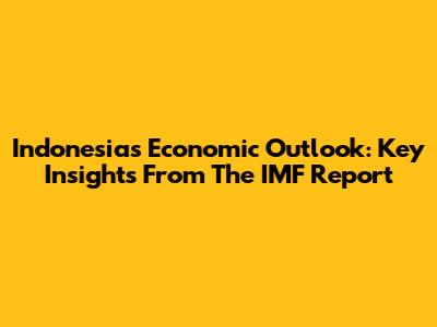Indonesia's Economic Outlook: Key Insights From The IMF Report