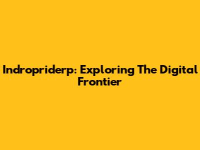Indropriderp: Exploring The Digital Frontier