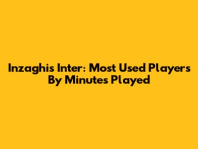 Inzaghi's Inter: Most Used Players By Minutes Played
